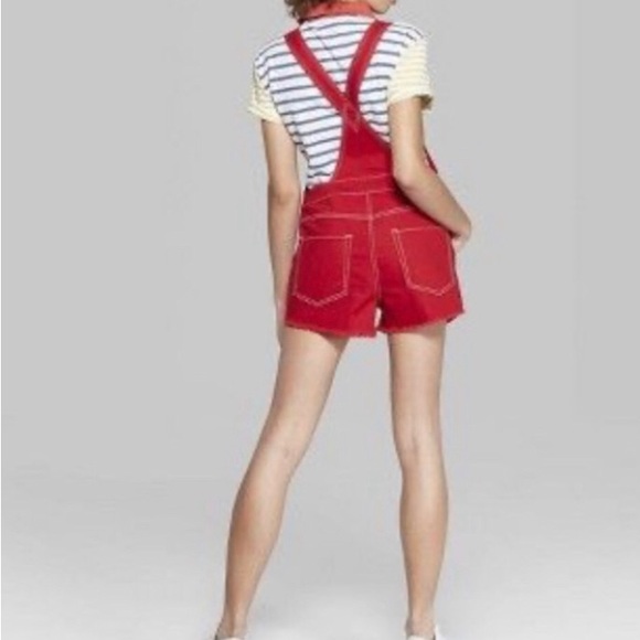 Wild Fable red shortalls with utility pockets. - Picture 2 of 9